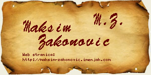 Maksim Zakonović vizit kartica
